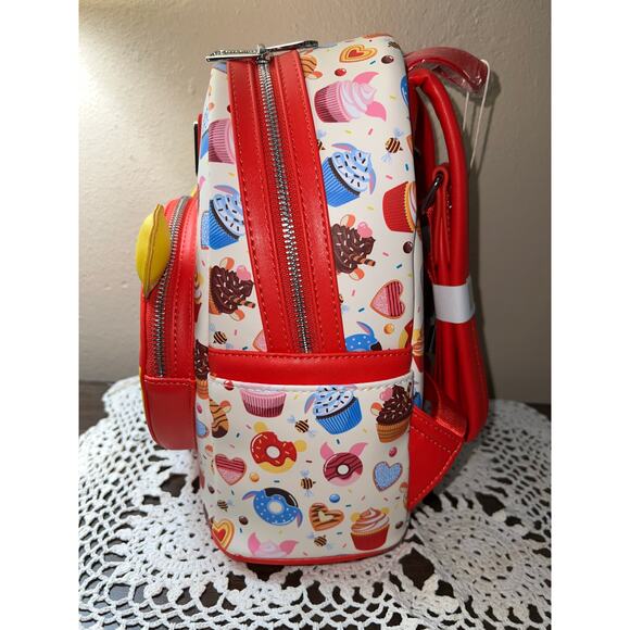 Loungefly Disney Winnie the Pooh Donuts Allover Print Mini Backpack Wallet - Picture 3 of 9